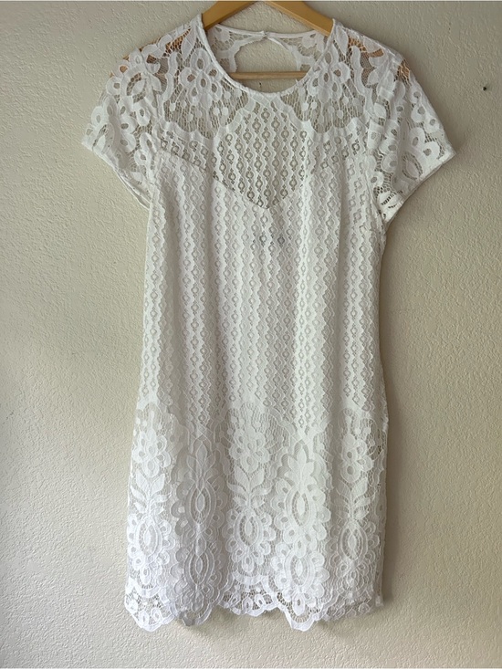 Abercrombie & Fitch Dresses & Skirts - Abercrombie & Fitch White Lace Mini Dress Bridal Shower Rehearsal